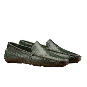 Calzoleria Toscana 4551 Crocodile Driving Shoes 41 US 8/8.5 Mens
